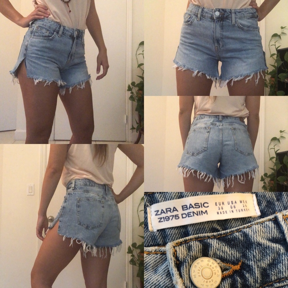Zara High Waisted Denim Jean Shorts Z1975